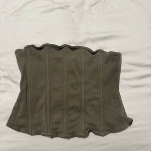 Olive Green Strapless Top
